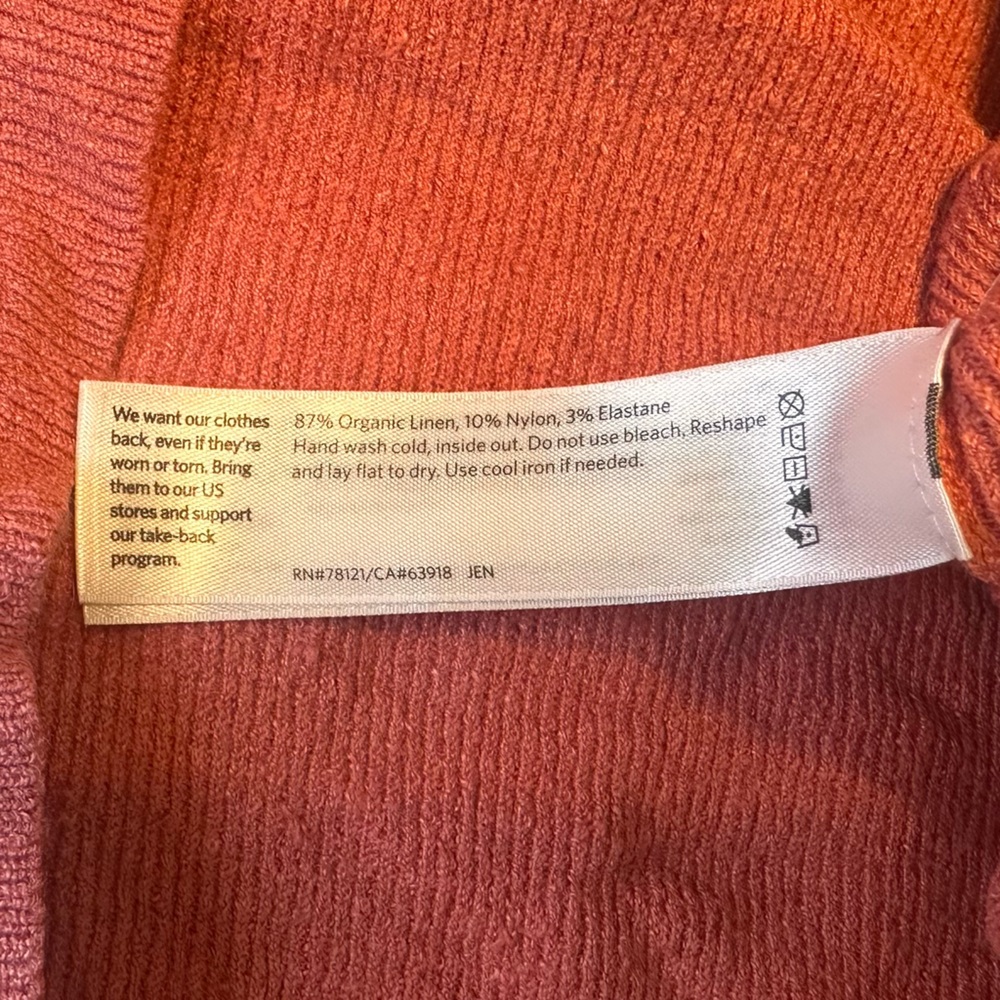 Eileen Fisher Soft Ribbed Coral Cardigan With Big Pockets Size Large - Picture 7 of 7